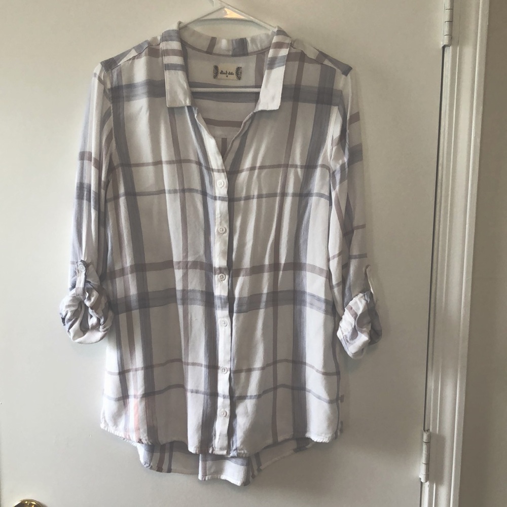 Altar’d State, Medium, White/Blue Blouse